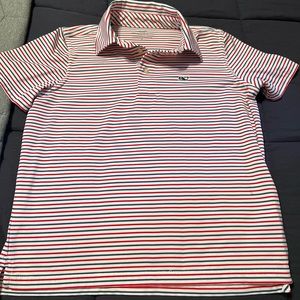 Vineyard Vines red white blue stripe polo size 7